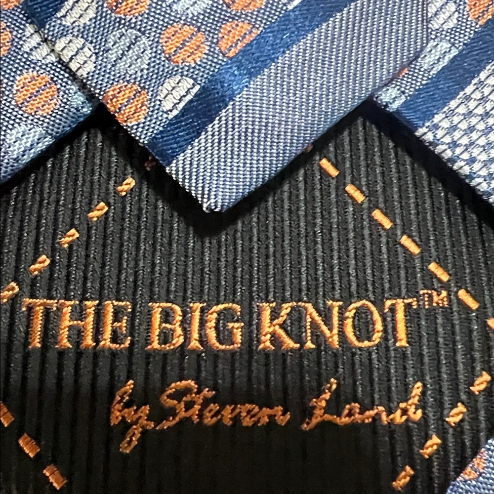 Steven Alan Blue and Orange Patterned Tie - Picture 2 of 6